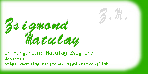 zsigmond matulay business card
